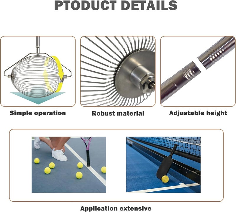 Voodans Tennis Ball Hopper Padel Balls Pickleball Retriever Machine Ball Picker Upper Thrower Shagger Saver Collector - Image 1